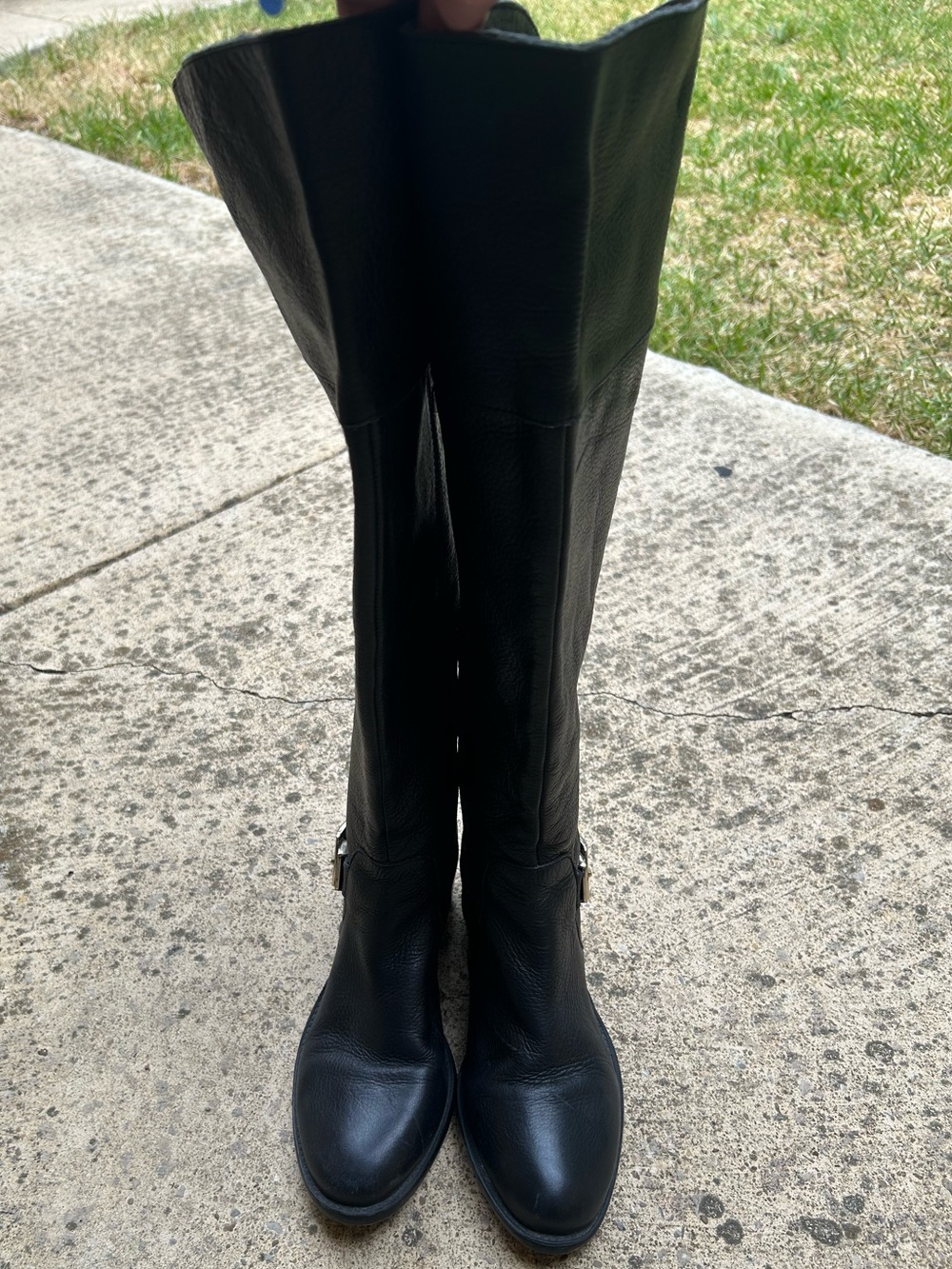 Vince Camuto Black Over-the-Knee Leather Boots